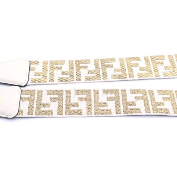 Fendi Zucca Shoulder Strap Beige Gold